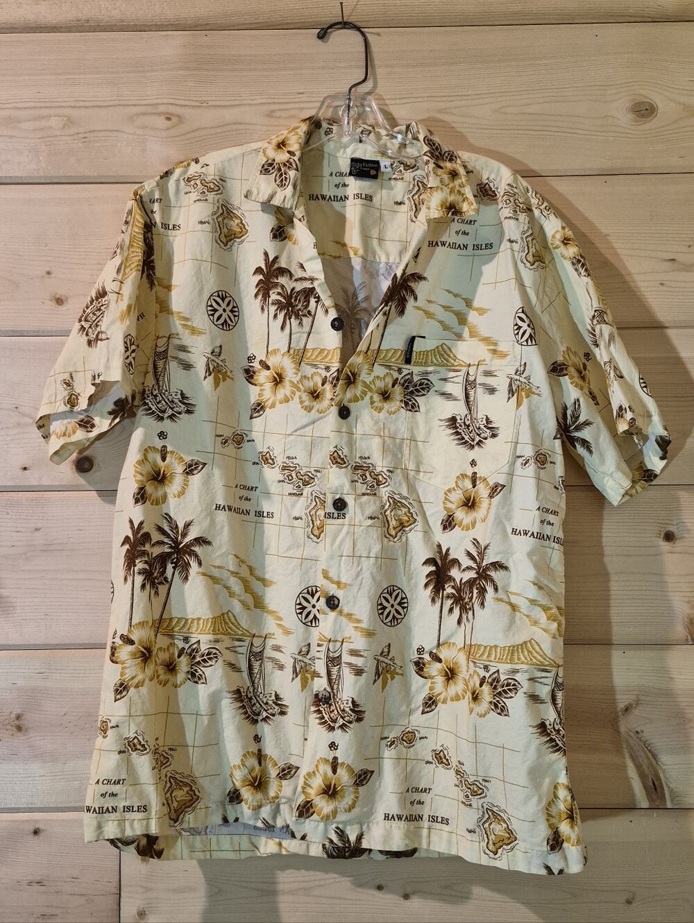 Vintage Aloha Fashion Hawaiian Shirt Size L 23x28 100% Cotton